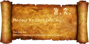 Mezey Krisztián névjegykártya