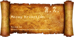 Mezey Krisztián névjegykártya